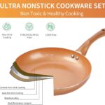 M MELENTA Pots and Pans Set Ultra Nonstick, Pre-Installed 11pcs Cookware Set Copper with Ceramic Coating, Stay cool handle & Nylon Kitchen Utensils, Gas\/Induction Compatible, 100% PFOA Free | Compact Nonstick Cooking Set, Induction Cookware Set, PFOA & PFAS Free, Non-Toxic Pots and Pans, Easy Food Release